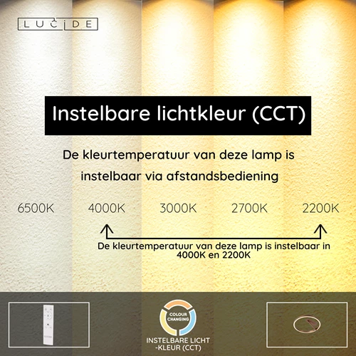 Lucide APPLAUSE - Plafonnière - Ø 40 cm - LED Dimb. - CCT - 1x26W 2200K/4000K - Koffie | Premium - USP